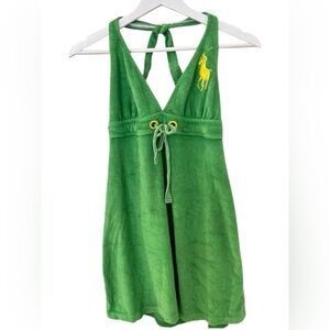 Vintage Y2K Ralph Lauren Green Halter Dress